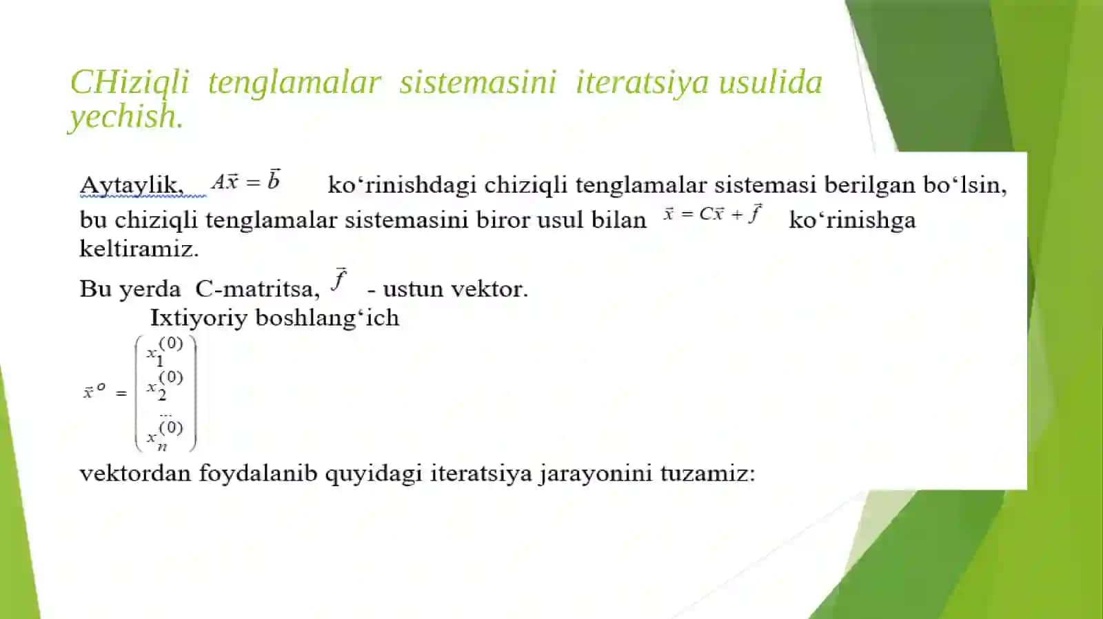 Zeydel usuli 3