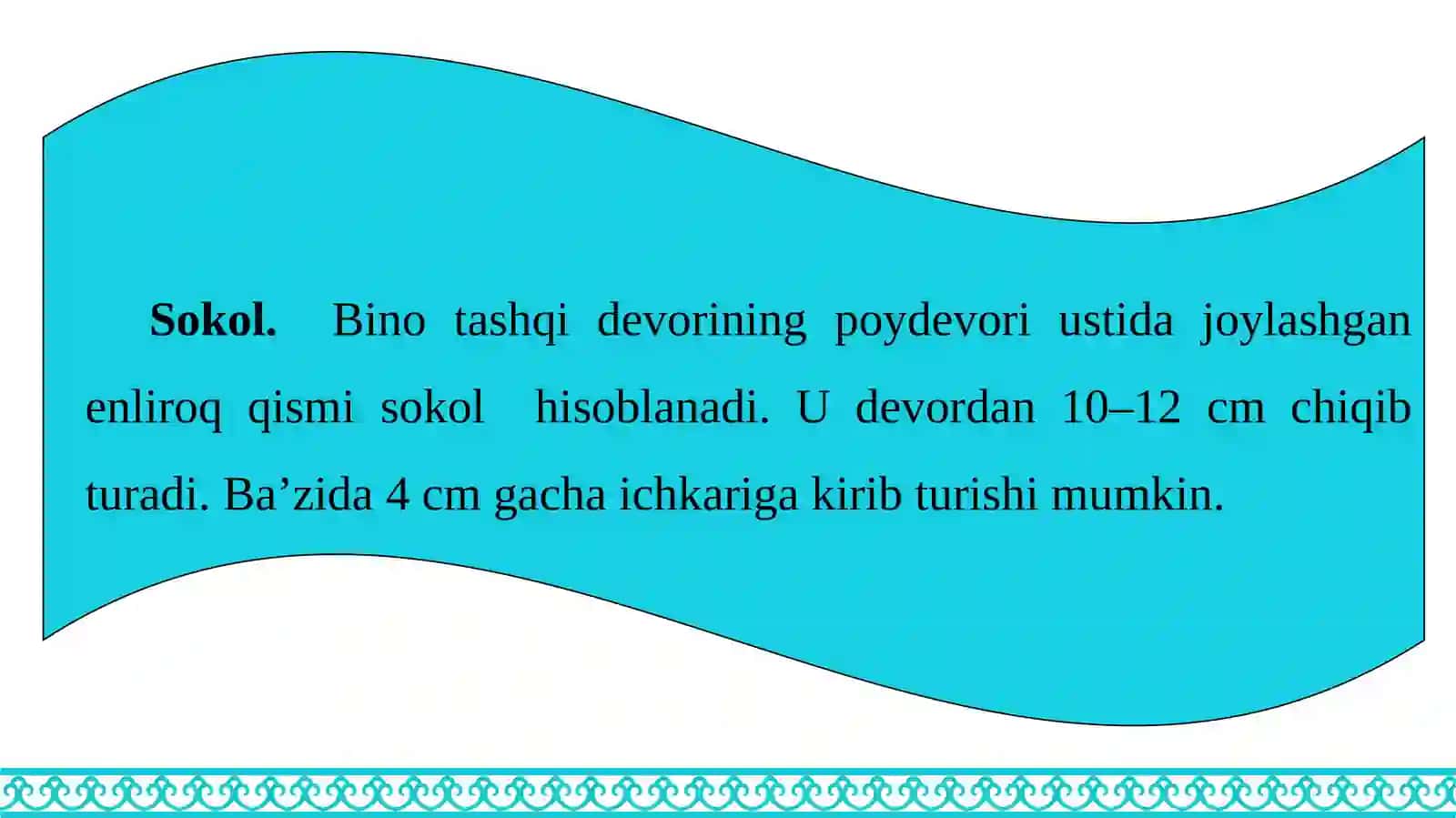 32-mavzu: Qurilish chizmalarini o‘qishni boshlashdan oldin bino elementlari haqida ma’lumotga ega bo‘lish zarur 3