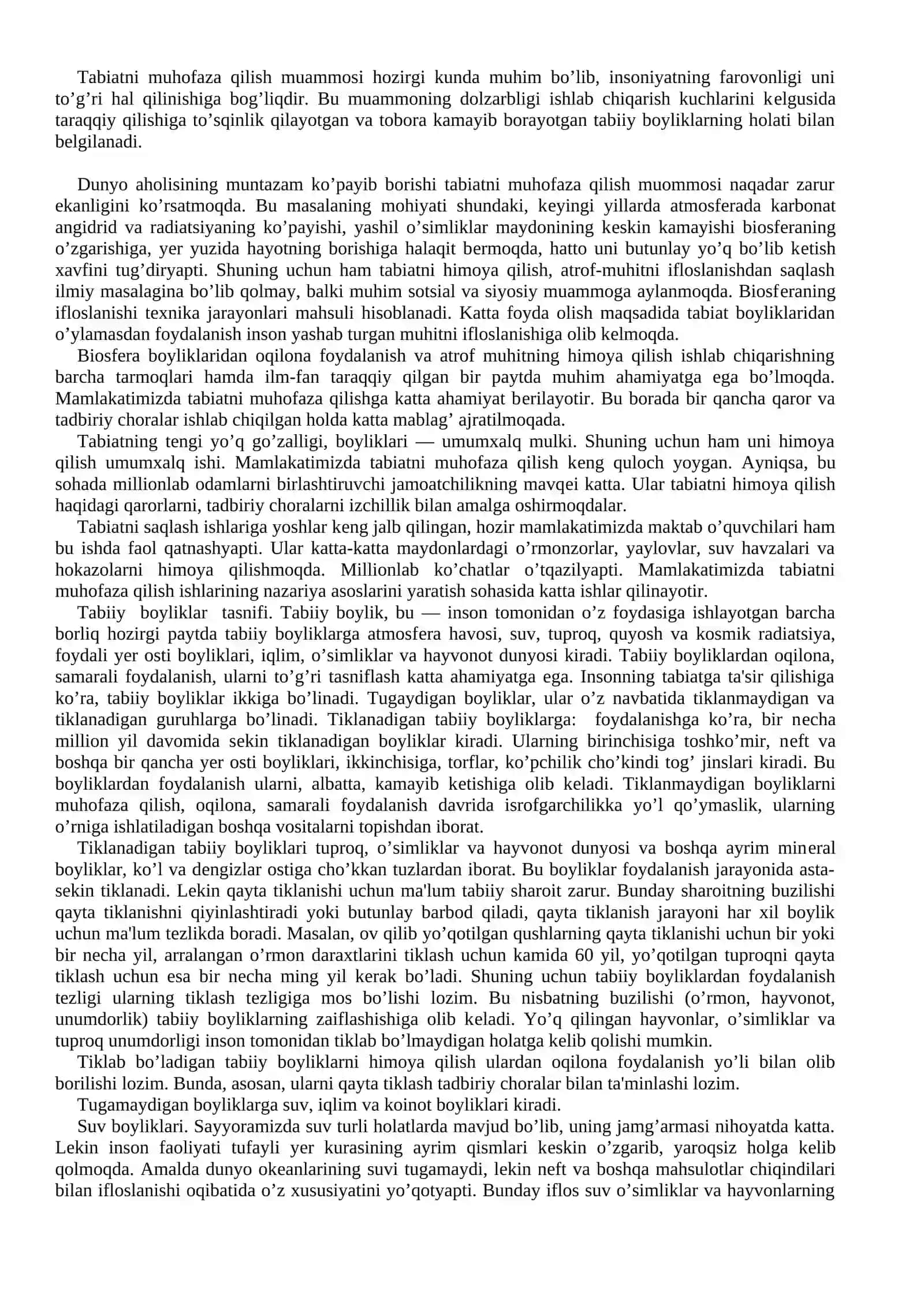 TABIATNI MUHOFAZA QILISH HAQIDA TUSHUNCHA 3