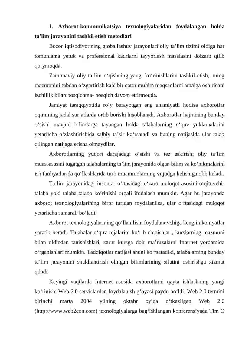 Tarmoq ilovalari. WEB 2.0 3