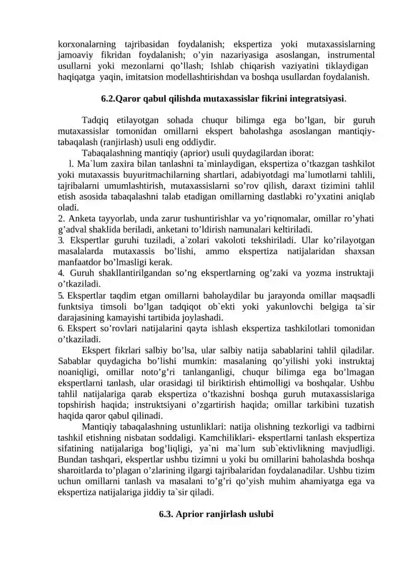 Ishlab chiqarishni boshqarishda qaror qabul qilish usullari va tasnifi 3