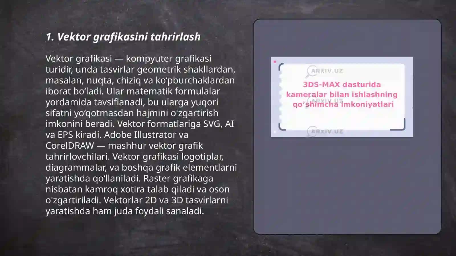 Corel Draw dasturi bilan ishlashning qo‘shimcha imkoniyatlari 3