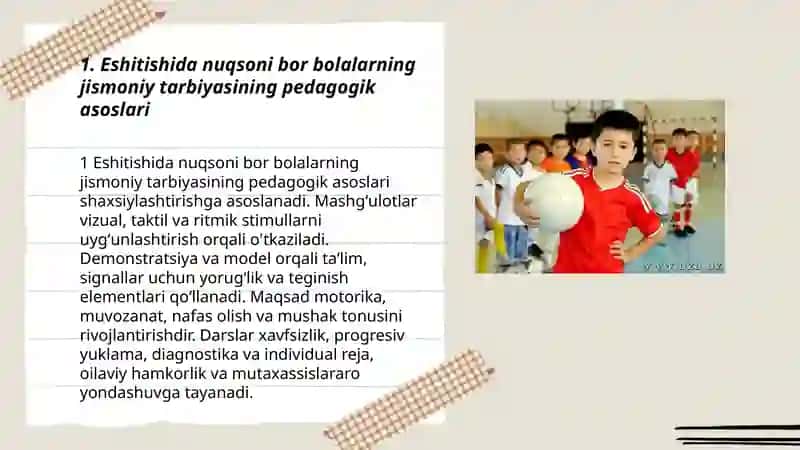 Eshitishida nuqsoni bor bolalarning jismoniy tarbiyasi 3