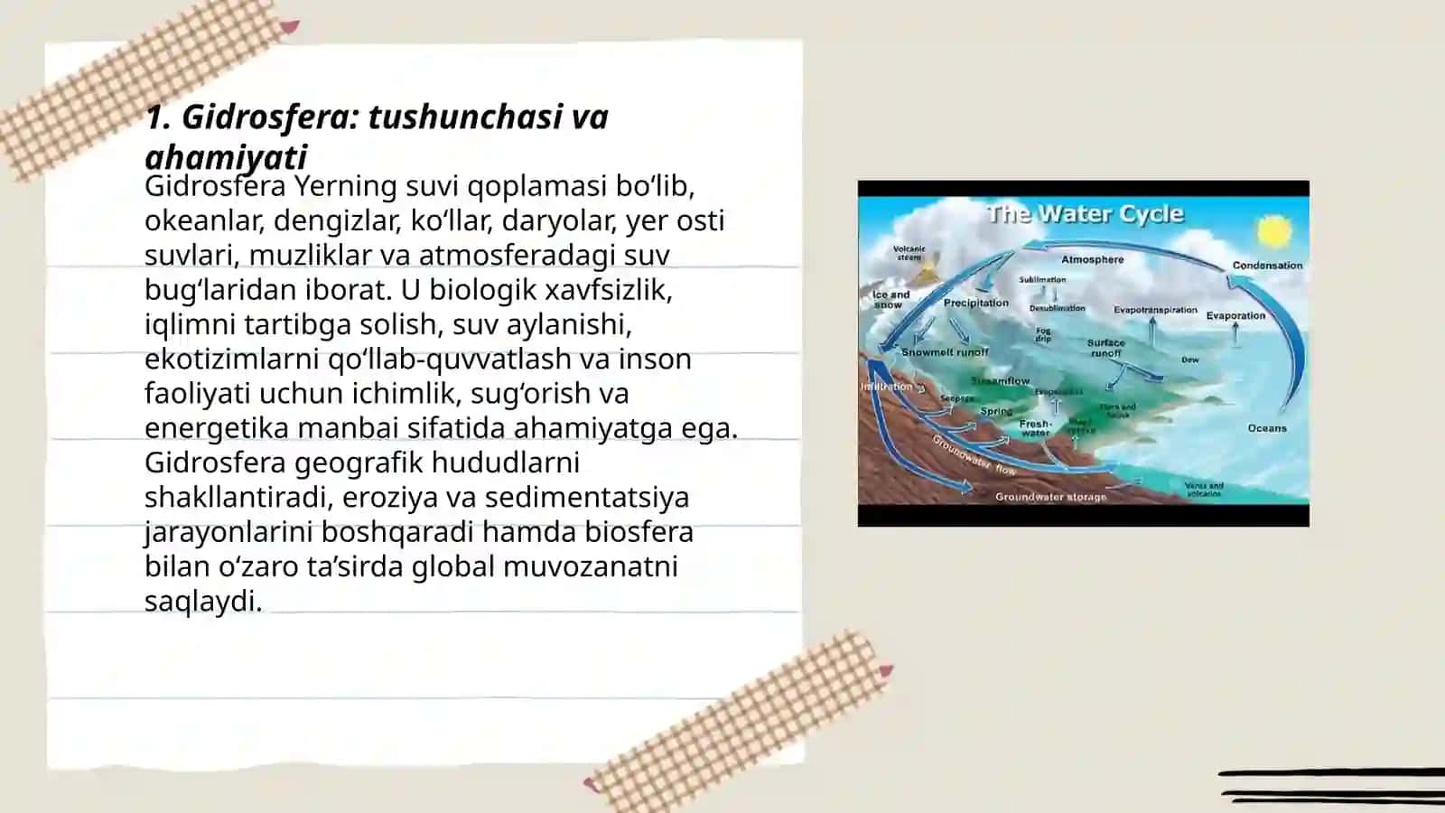 Gidrosfera va uning tarkibiy qismlari 3