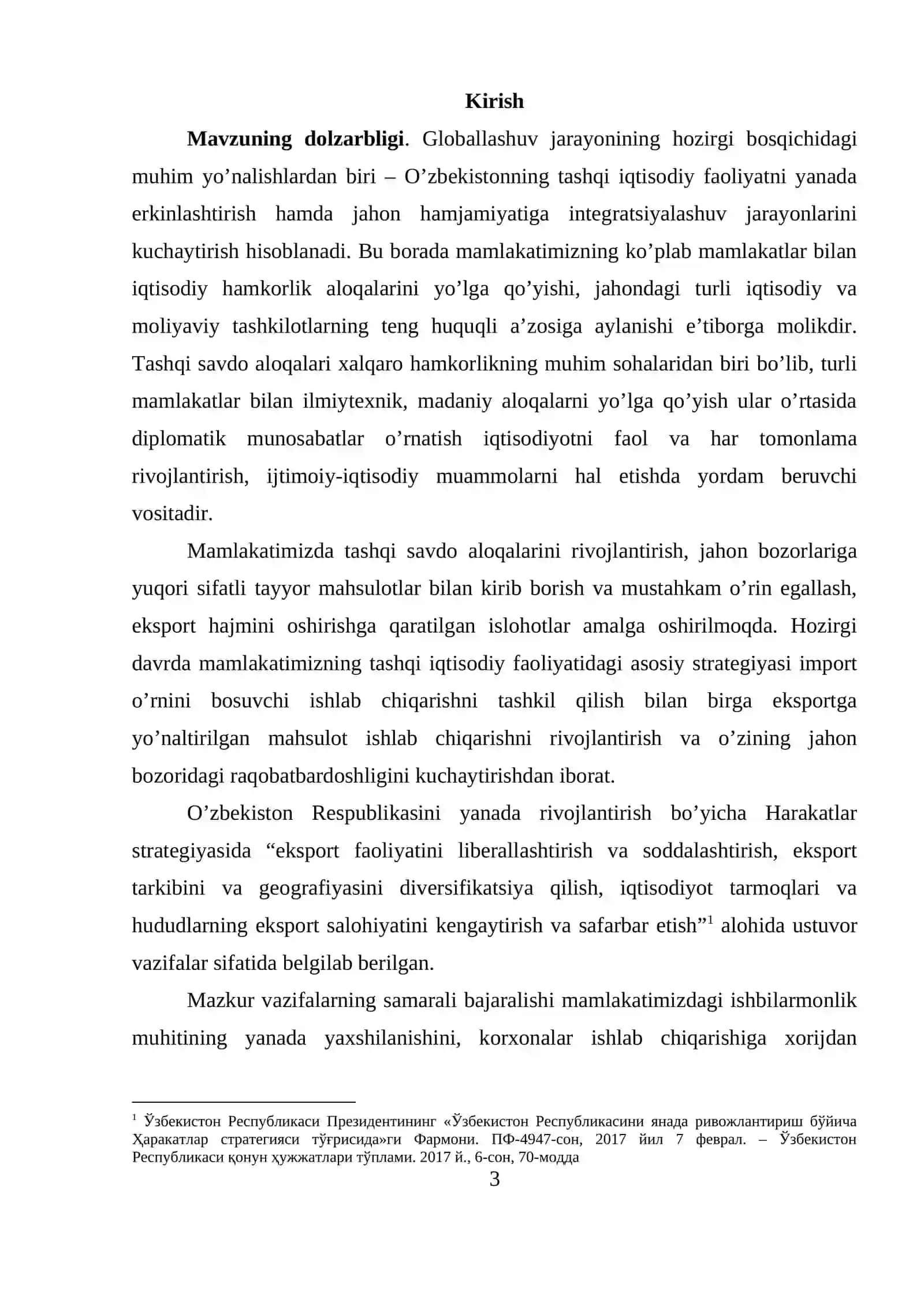 O'zbekistonning dunyoning rivojlangan davlatlari bilan iqtisodiy hamkorligi 3