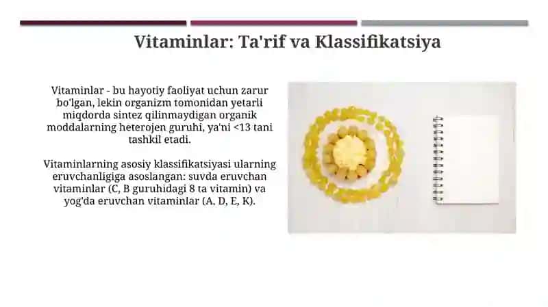 Vitaminlar va kofermentlar tuzilishi va ahmiyati 3
