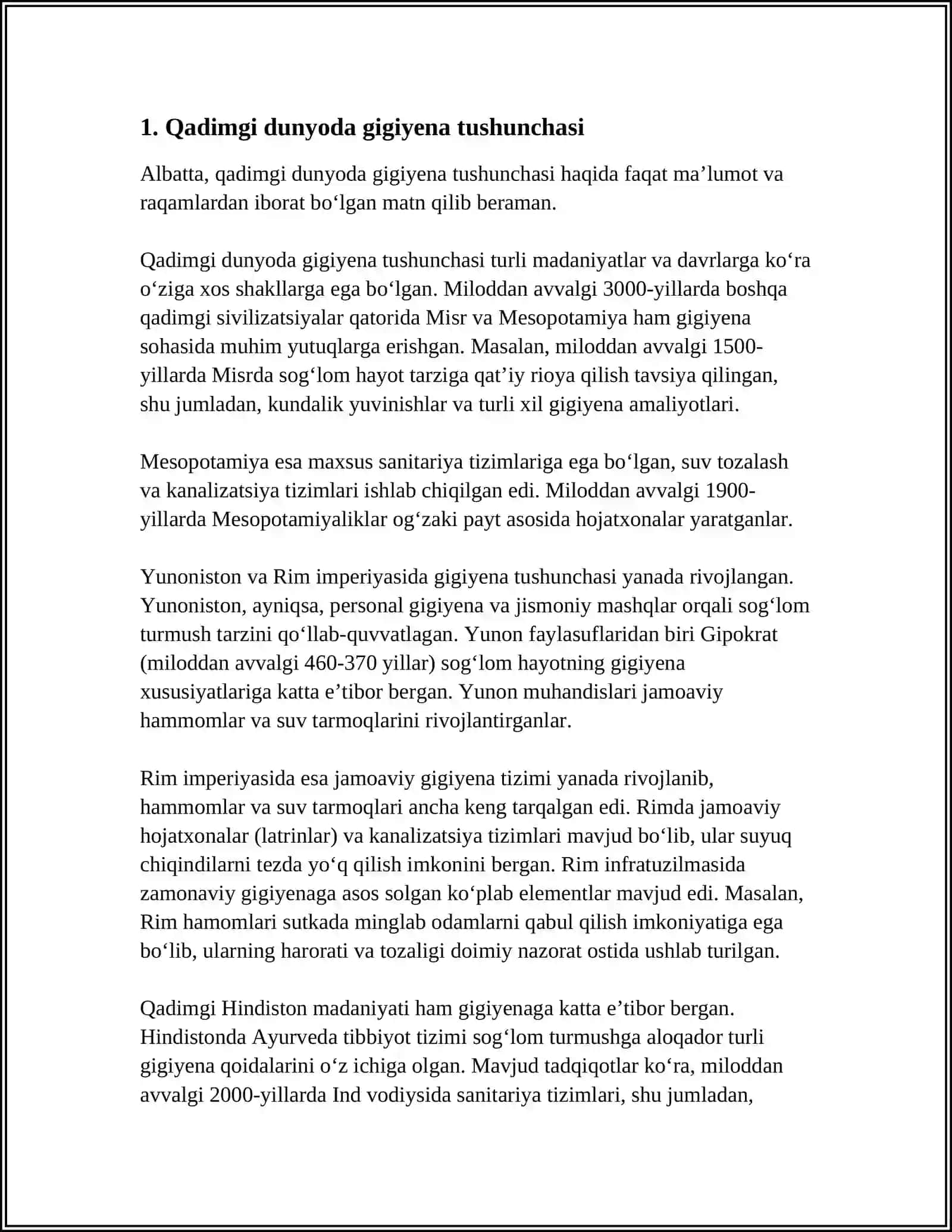 QADIMGI DAVRLARDA GIGIYENA TARIXI 3
