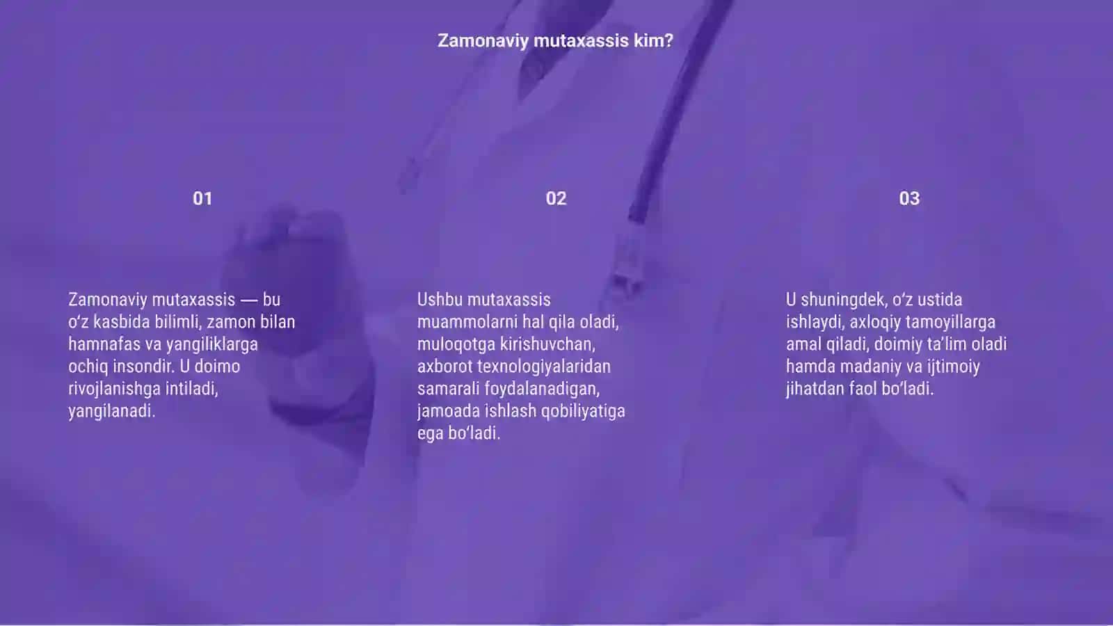 Zamonaviy mutaxassis shaxsiga qo’yiladigan talablar 3