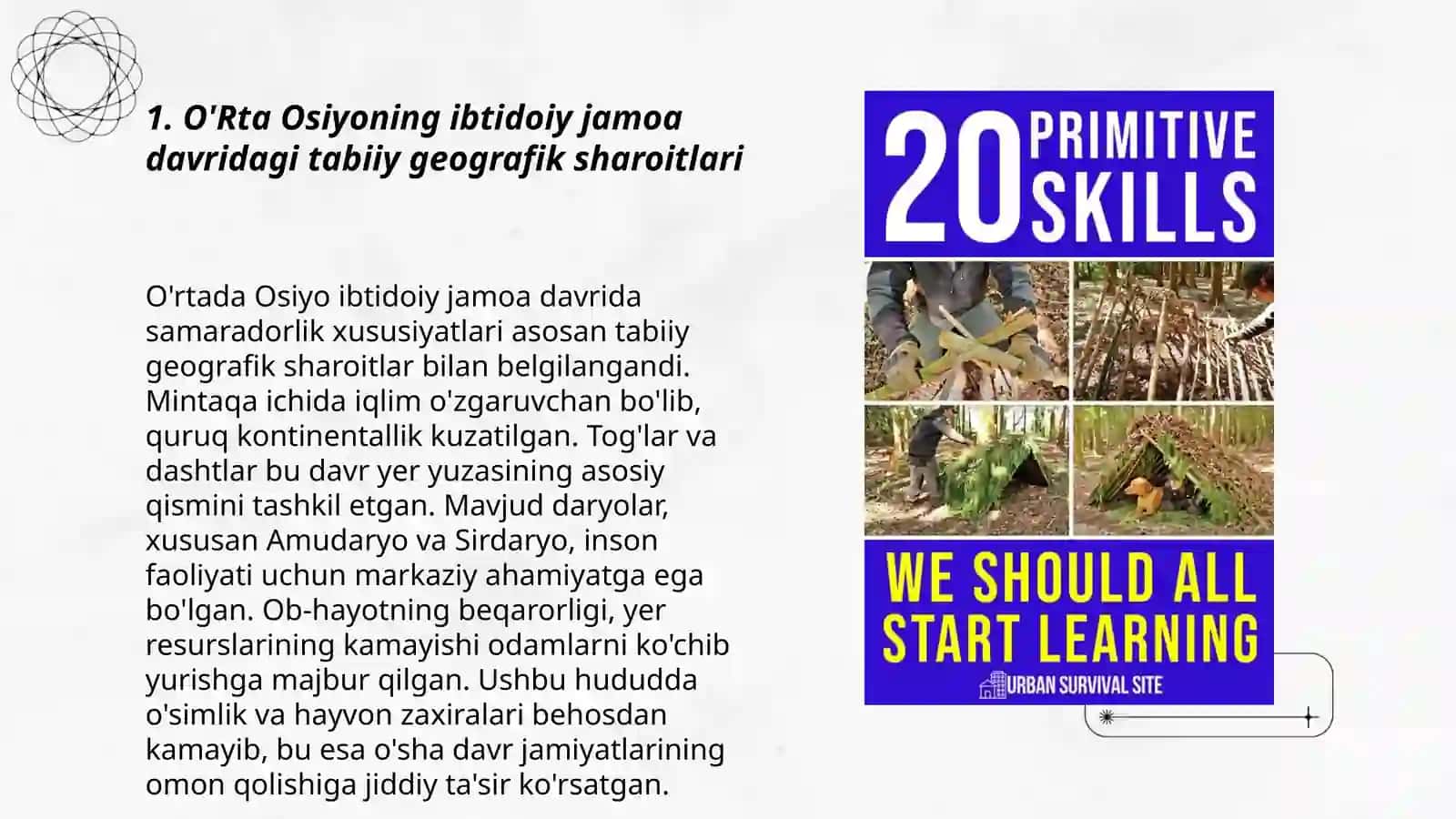 O'Rta Osiyoning ibtidoiy jamoa davridagi tabiiy geografik sharoitlari 3