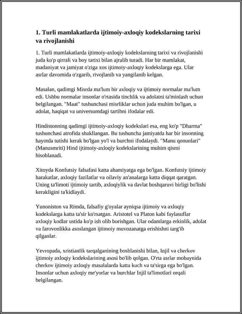 TURLI DAVLATLARNING IJTIMOIY AHLOQIY KODEKSLARI 3