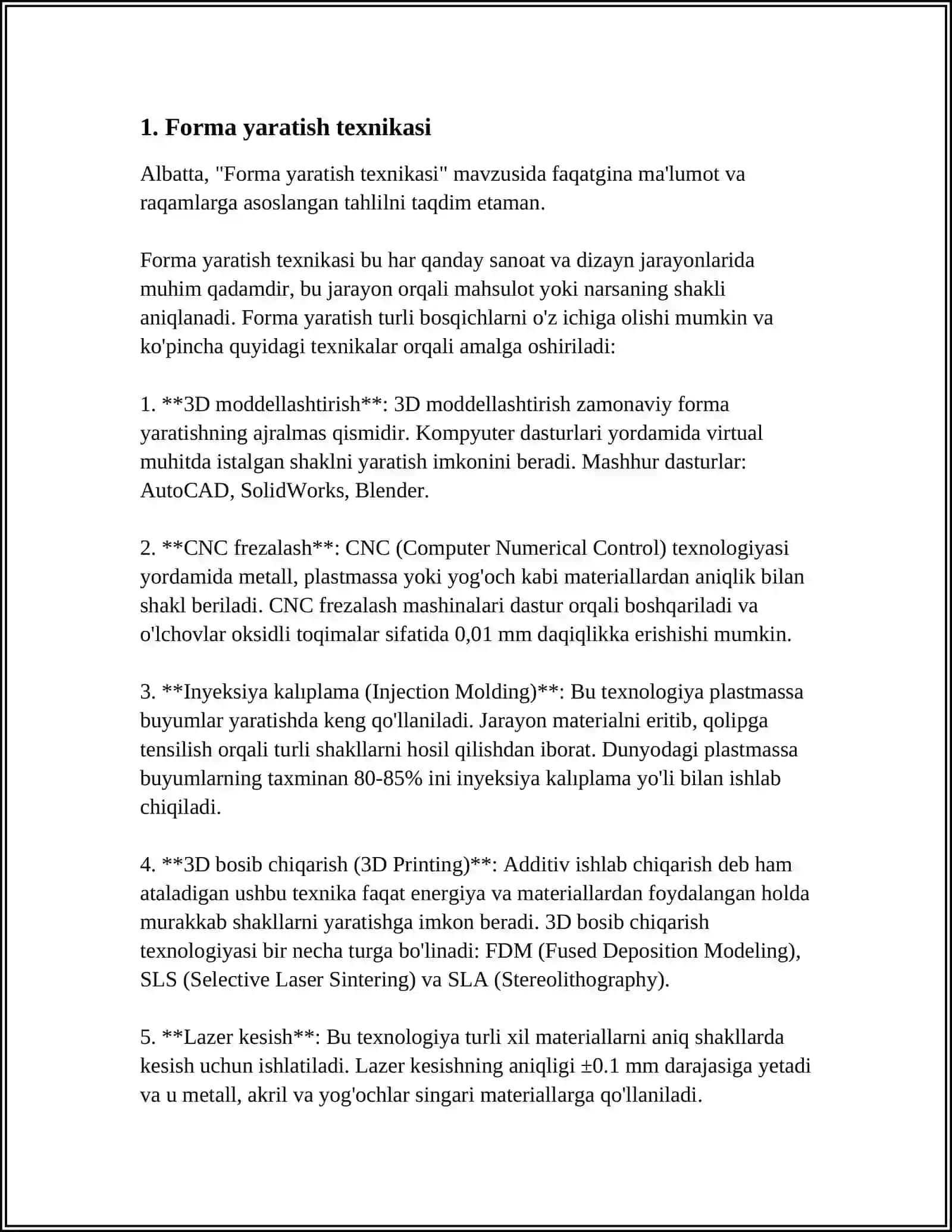 DASTUR ILOVALARI FORMALAR QO'SHISH, FORMALAR BILAN ISHLASH, BIR NECHTA FORMALARNI ULASH 3