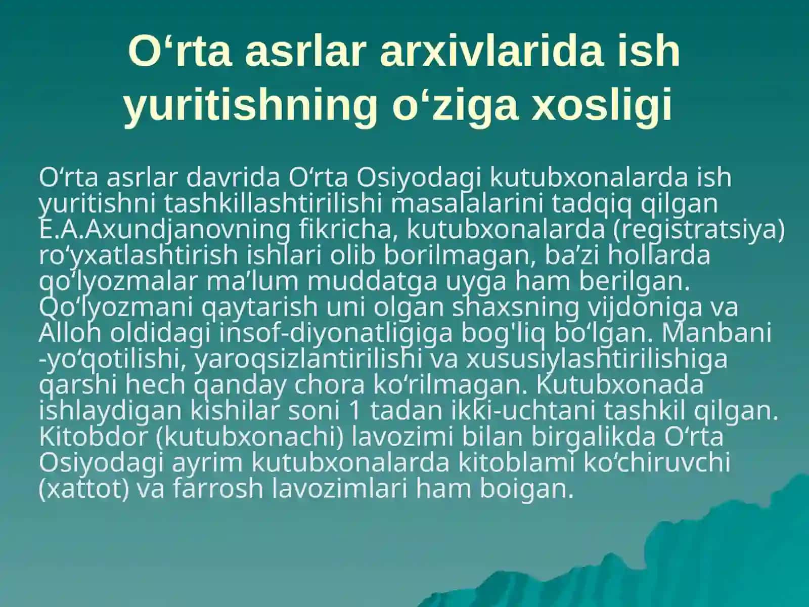O‘rta Osiyoda Arxiv Ishi 3