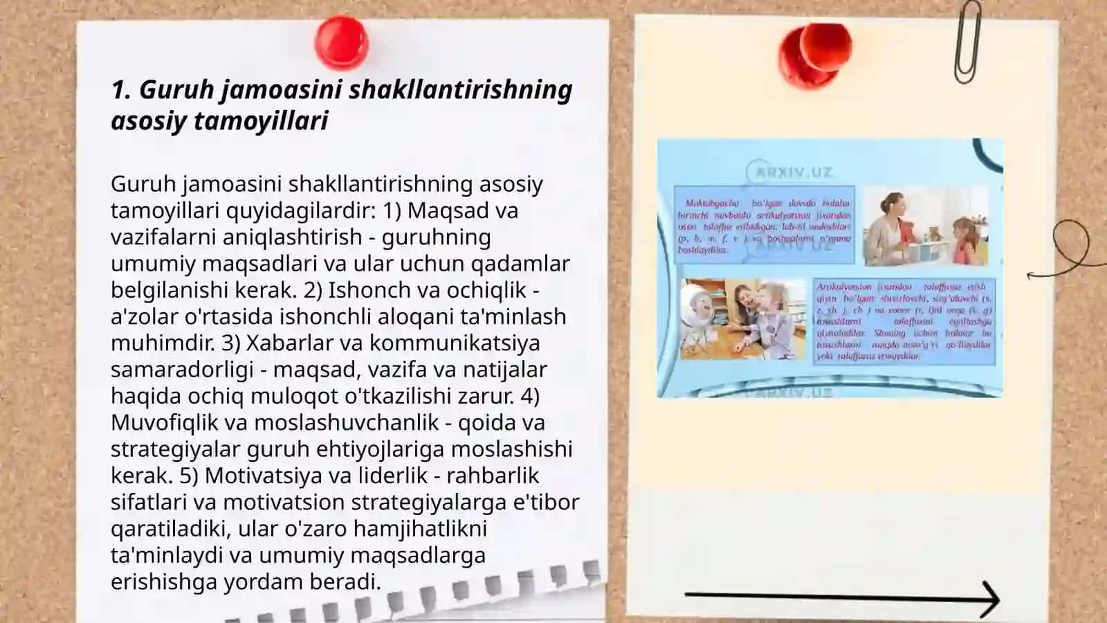 GURUH JAMOASINI TASHKIL ETISH,TARBIYALASH VA HAMKORLIKDA ISH OLIB BORISH METODIKASI 3