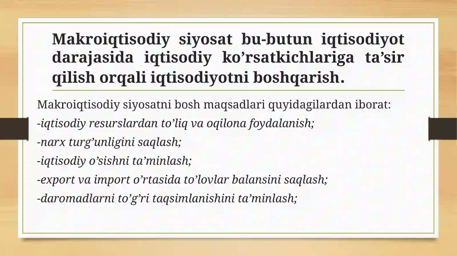 Biznes uchun iqtisodiy muhit ahamiyati 3