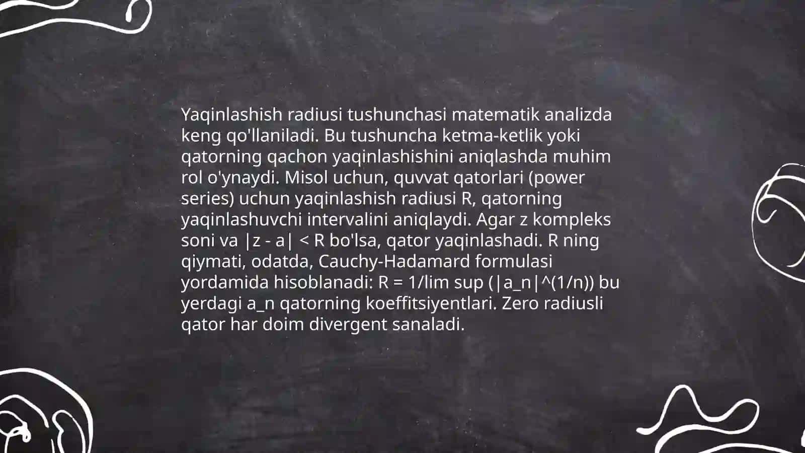Yaqinlashish radiusi va sohasi 3