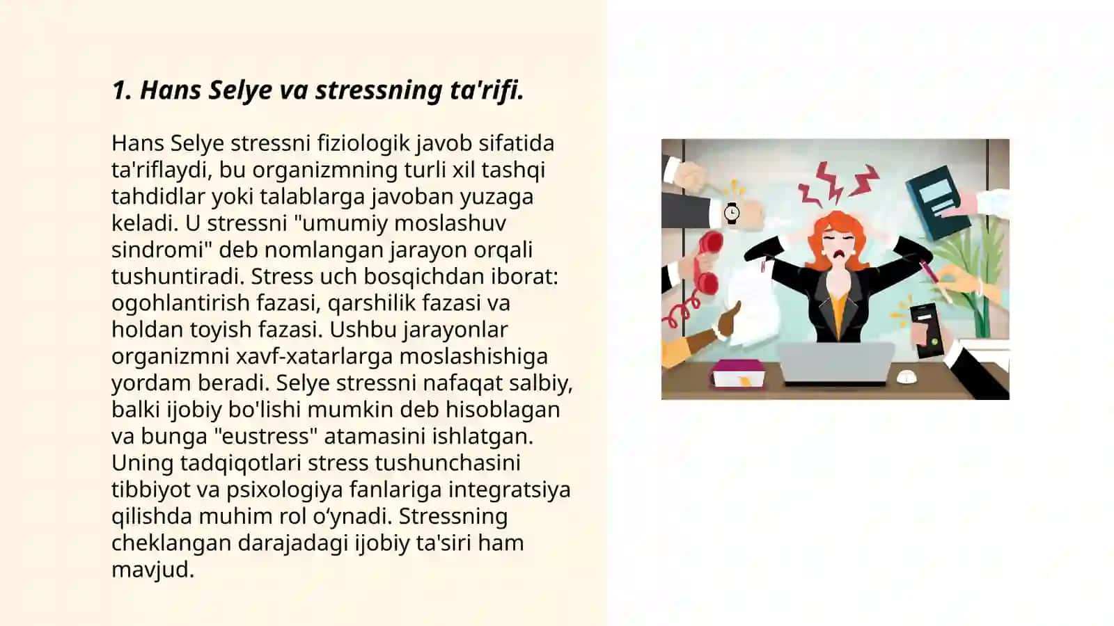 G.Selening stress va distress haqidagi taʼlimoti 3