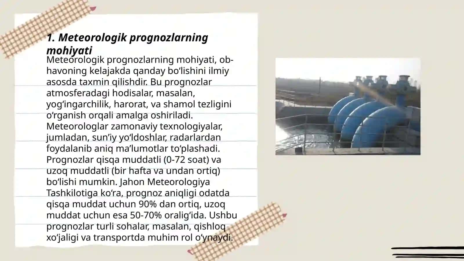 Meteorologik prognozlar tuzishda foydalaniladigan ma’lumotlar. Agro- va gidrometeorologik stansiyalar tarmog‘i 3