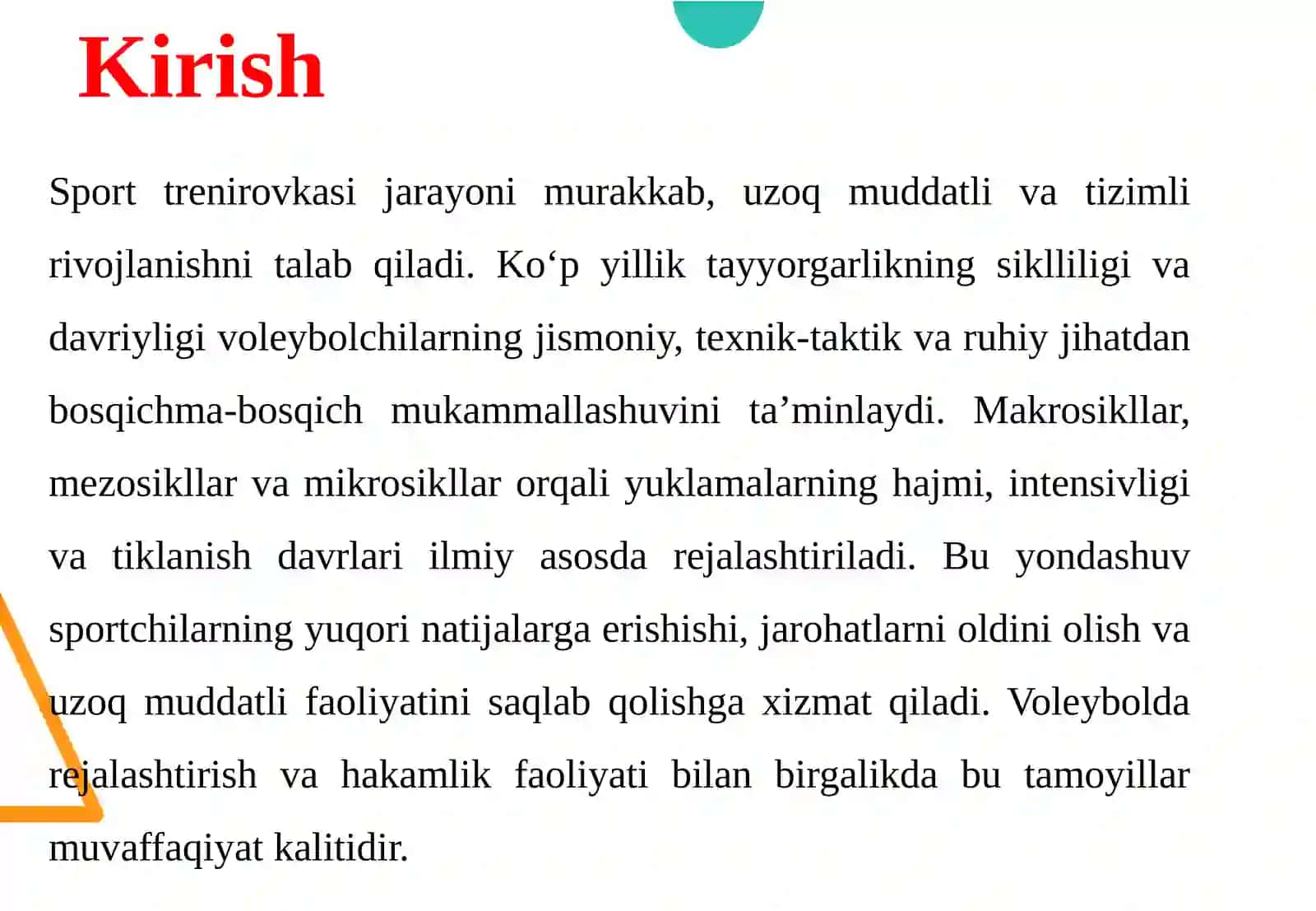 Ko‘p yillik sport trenirovkasi jarayonining siklliligi va davriyligi 3