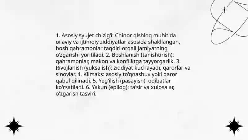 Chinor romani syujeti va kompozitsiyasi 3