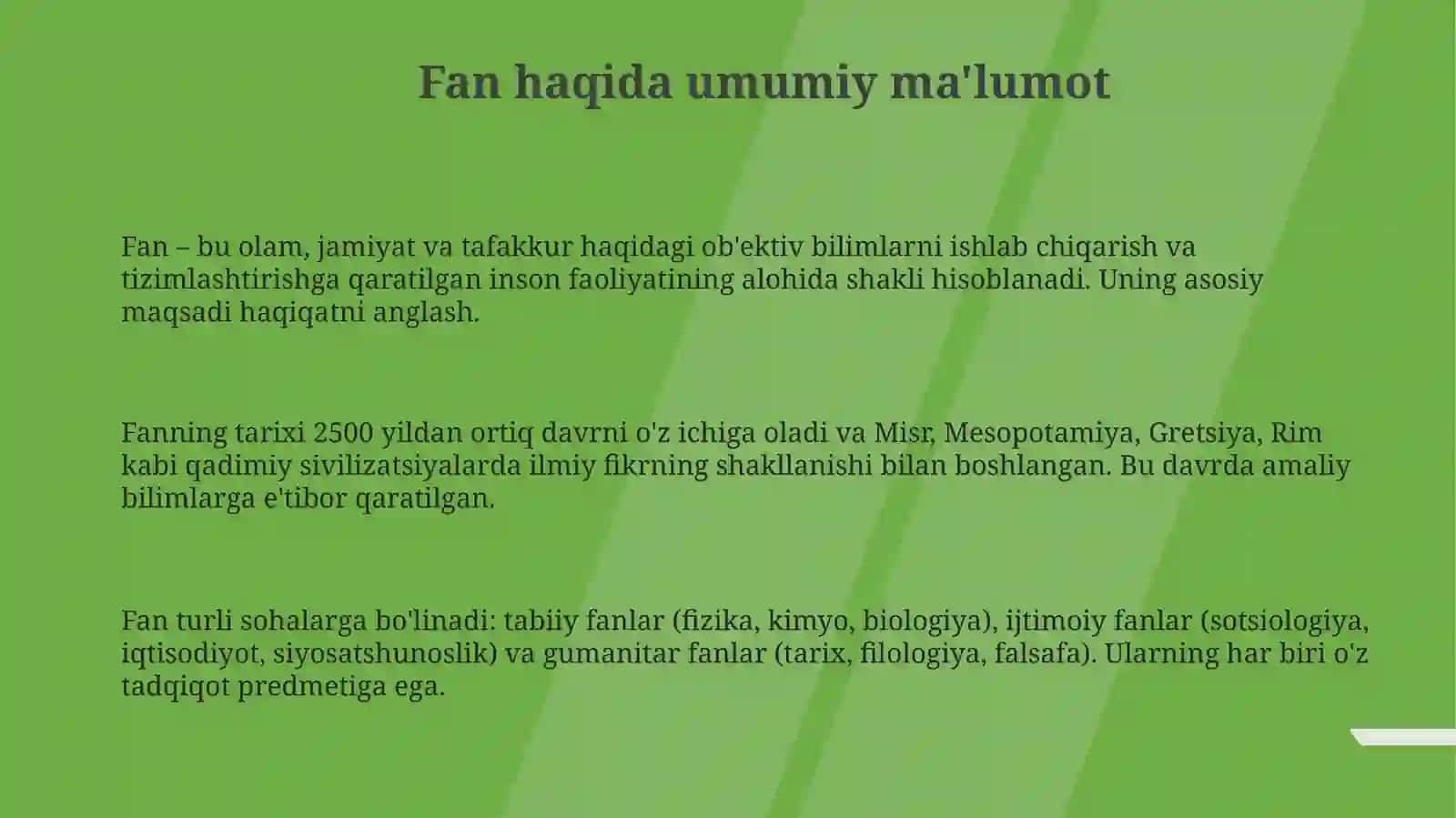 Fan haqida umumiy ma'lumot 3