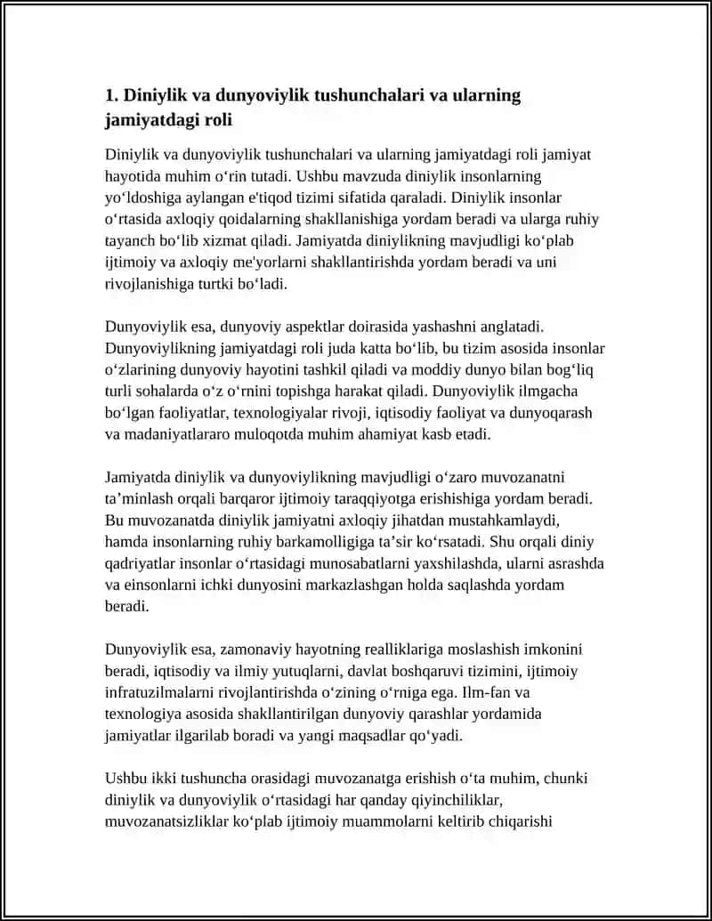 JAMIYAT HAYOTIDA DINIYLIK VA DUNYOVIYLIKNING MUTANOSIBLIGI 3