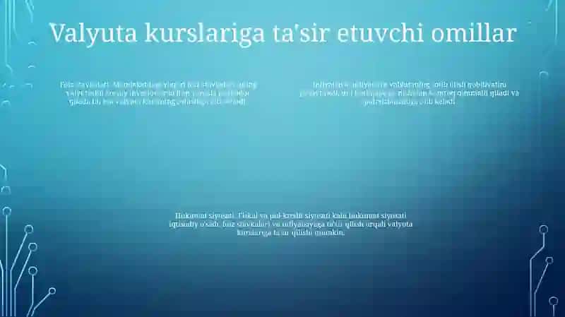 Valyuta Kurslari O'Zgarishi 3