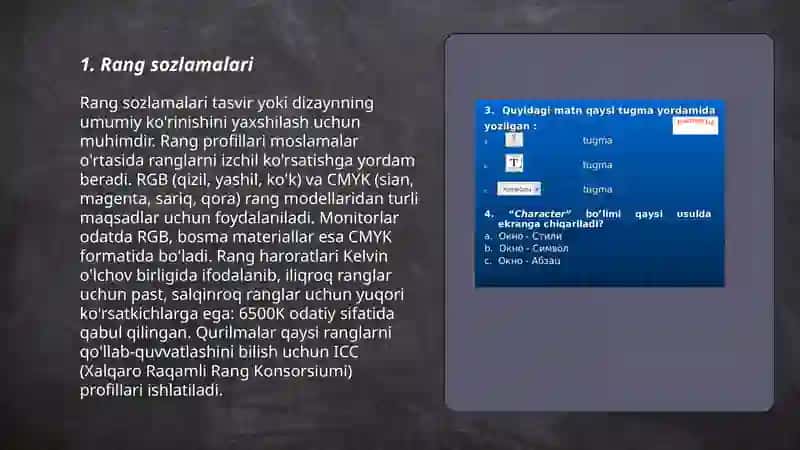 Photoshop Dasturning Grafik ob’yektlarda ranglar va qatlamlar bilan ishlash 3