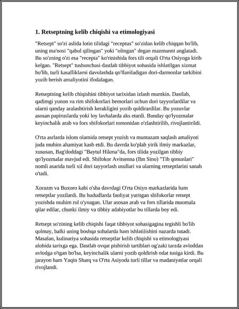 RETSEPT TARIXI VA MAʼLUMOTLAR 3