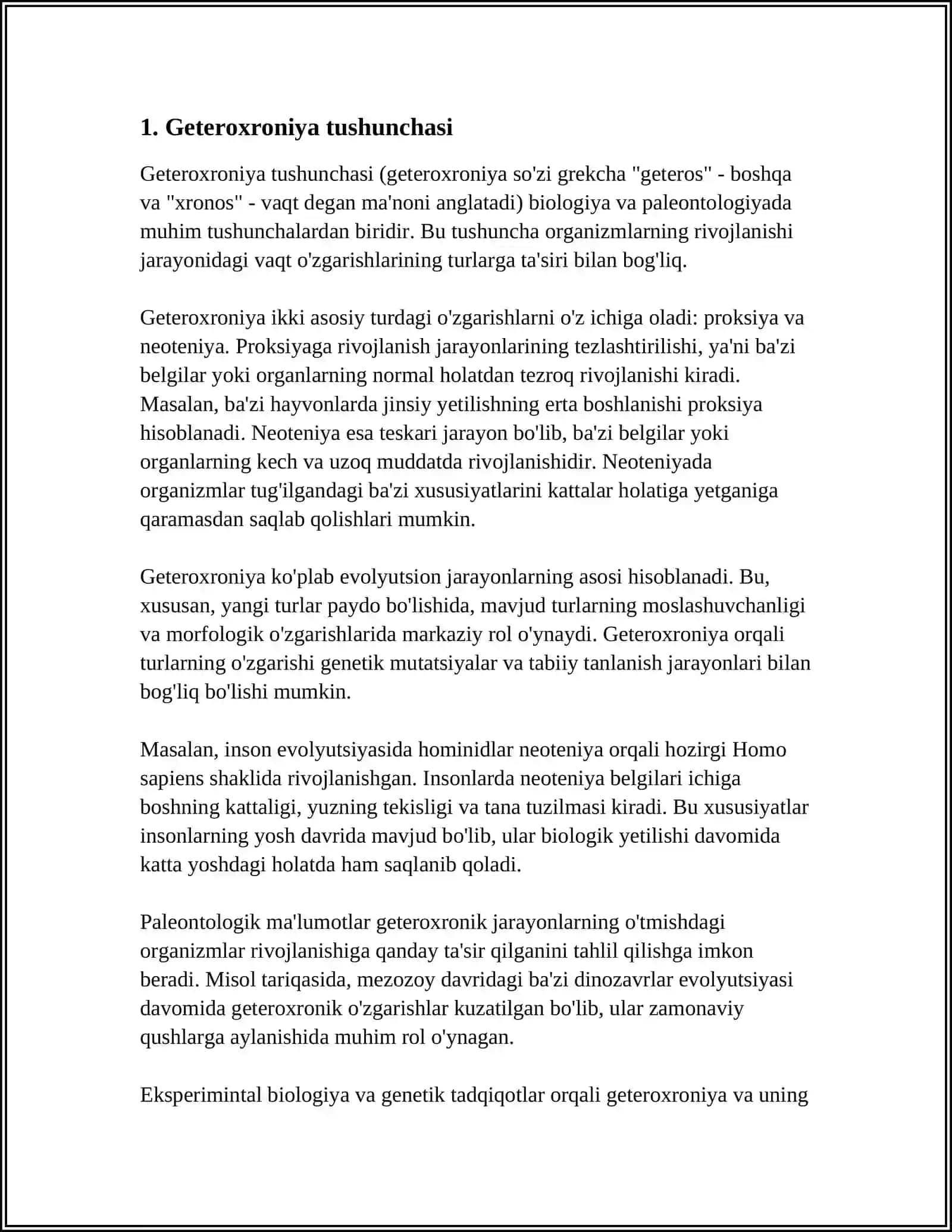 O'SISH VA RIVOJLANISH GETEROXRONIYASINI 3