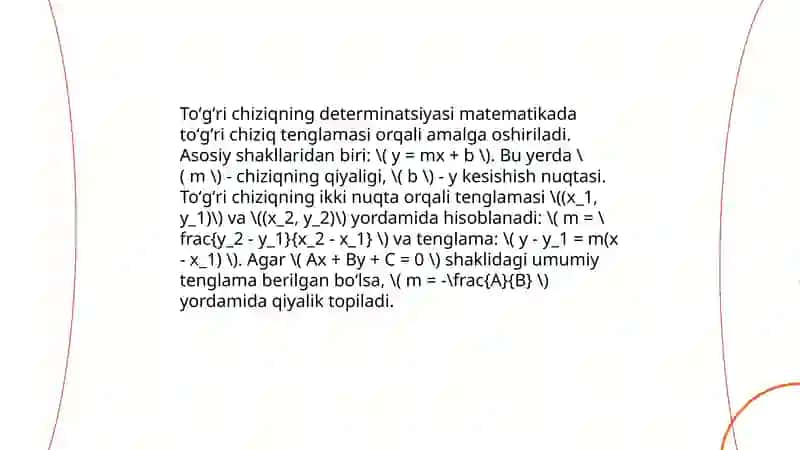 Tekislikda toʻgʻri chiziq tenglamalari 3