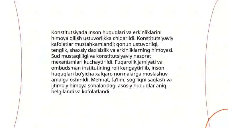 Yangi O‘zbekistonda inson haq-huquqlari va erkinliklari kafolatining yaratilishi 3
