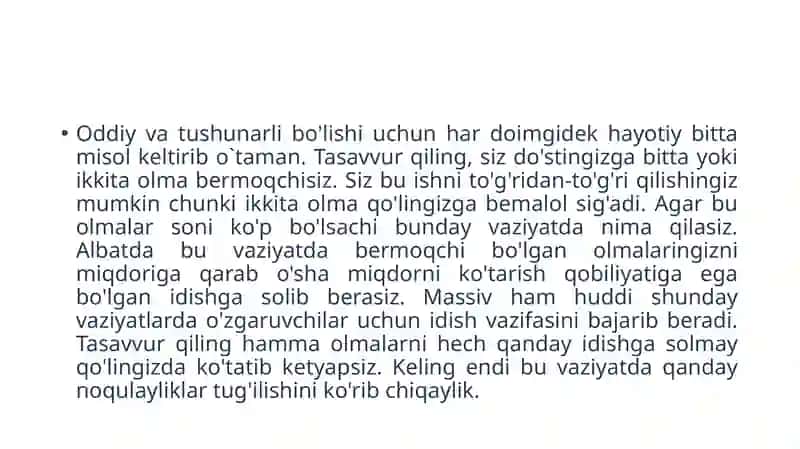 Javada bir va ko‘p o‘lchovli massivlar 3