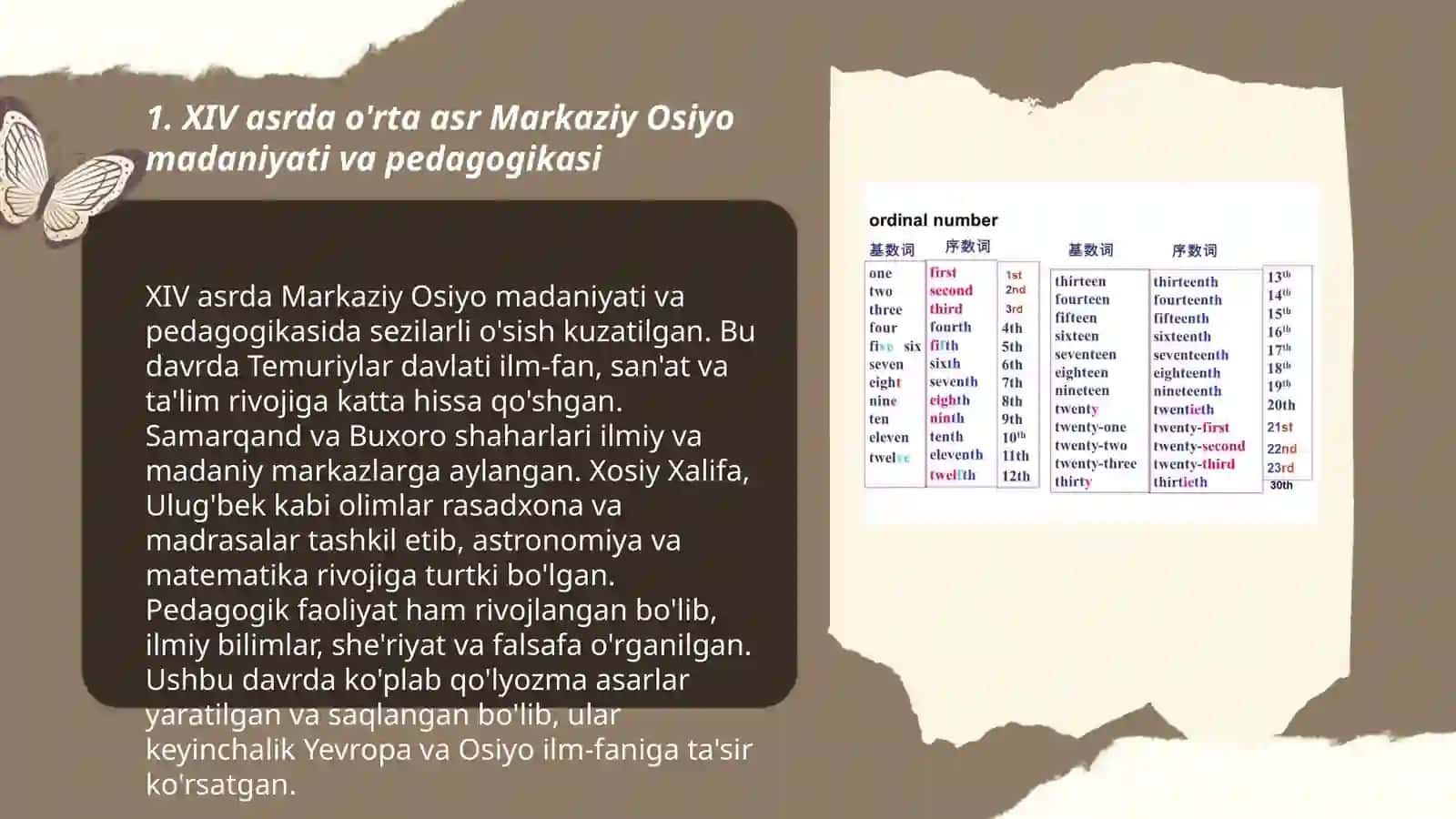 XIV asrda o'rta asr Markaziy Osiyo madaniyati va pedagogikasi 3