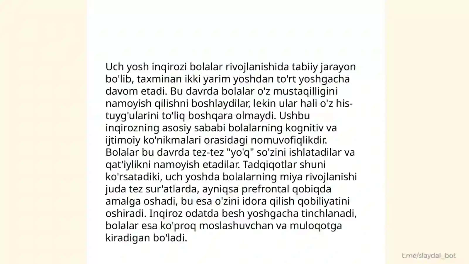 Ilk bolalaik davri Psixologik xususiyatlari 3yosh inqirozi 3