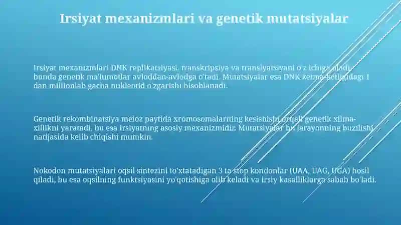 Irsiyat va irsiy kasalliklar 3