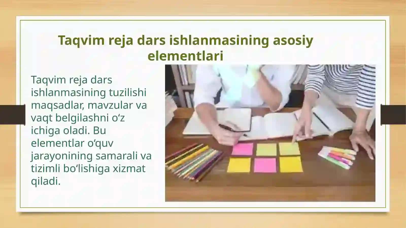 TaqvimrejadarsishlanmasinituzishReja 3