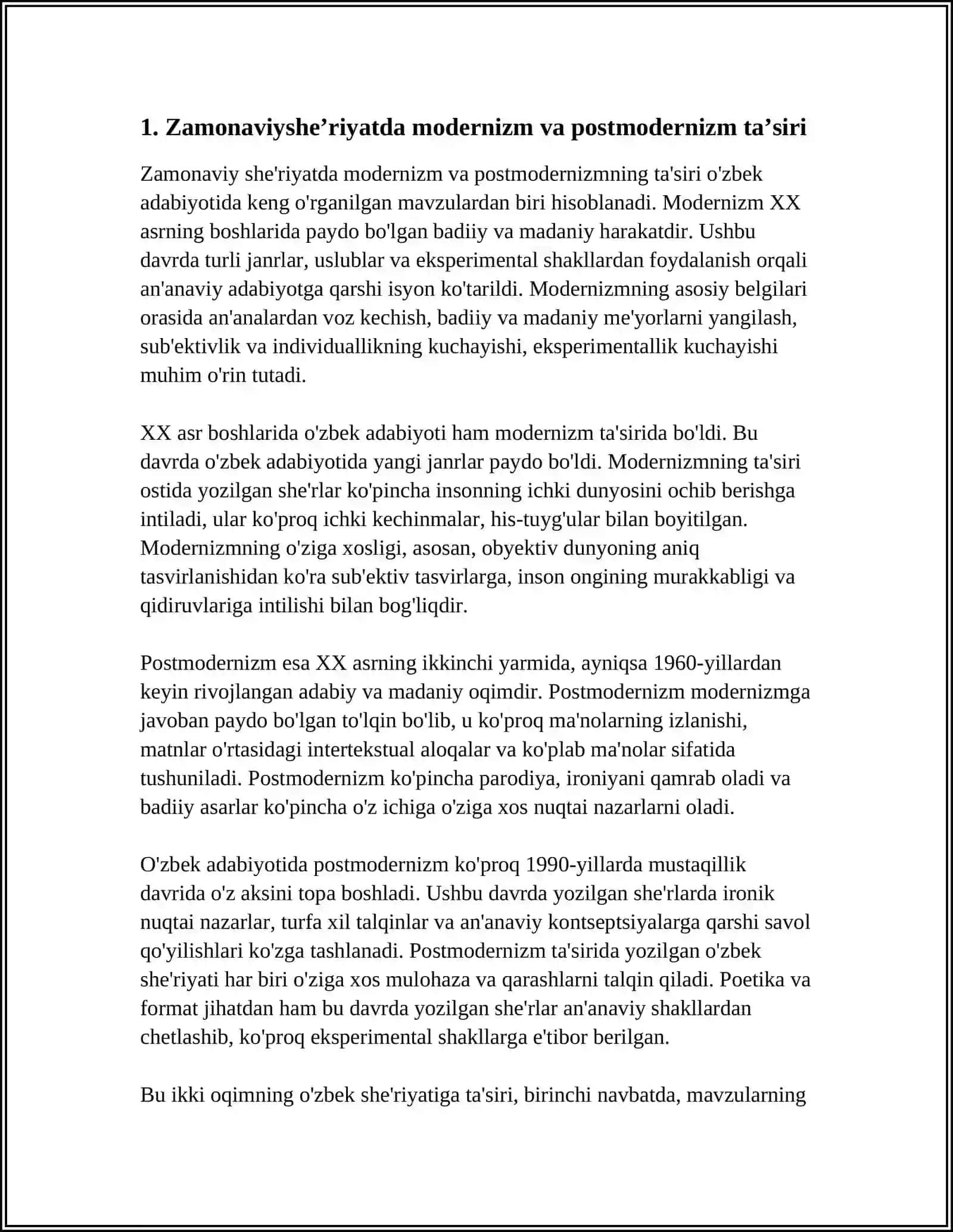 ZAMONAVIY O`ZBEK SHE’RIYATIDAGI POETIK YANGILANISHLAR 3