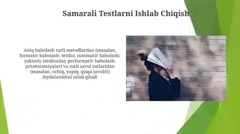 Samarali Testlarni Ishlab Chiqish 3