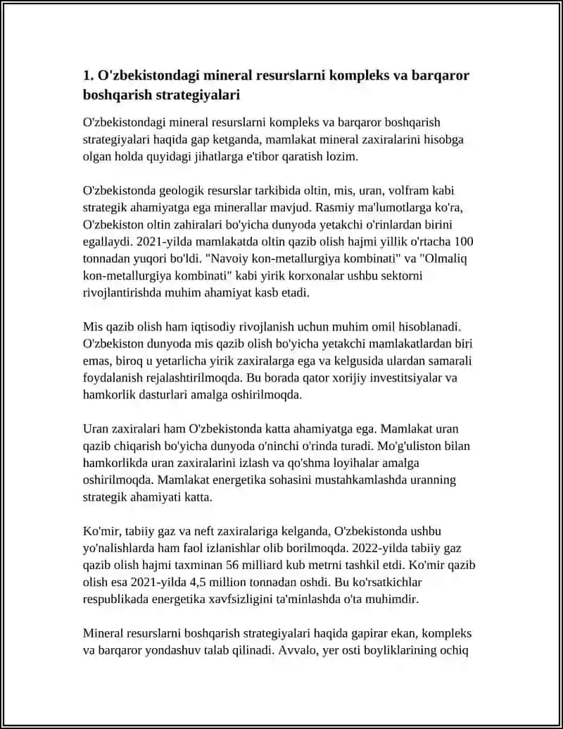 O'ZBEKISTONDAGI MINERAL VA ENERGITIKA RESURSLARIDAN OQILONA FOYDALANISH 3