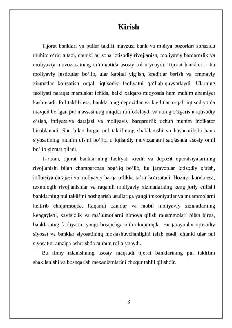 TIJORAT BANKLARI VA PULLAR TAKLIFI 3