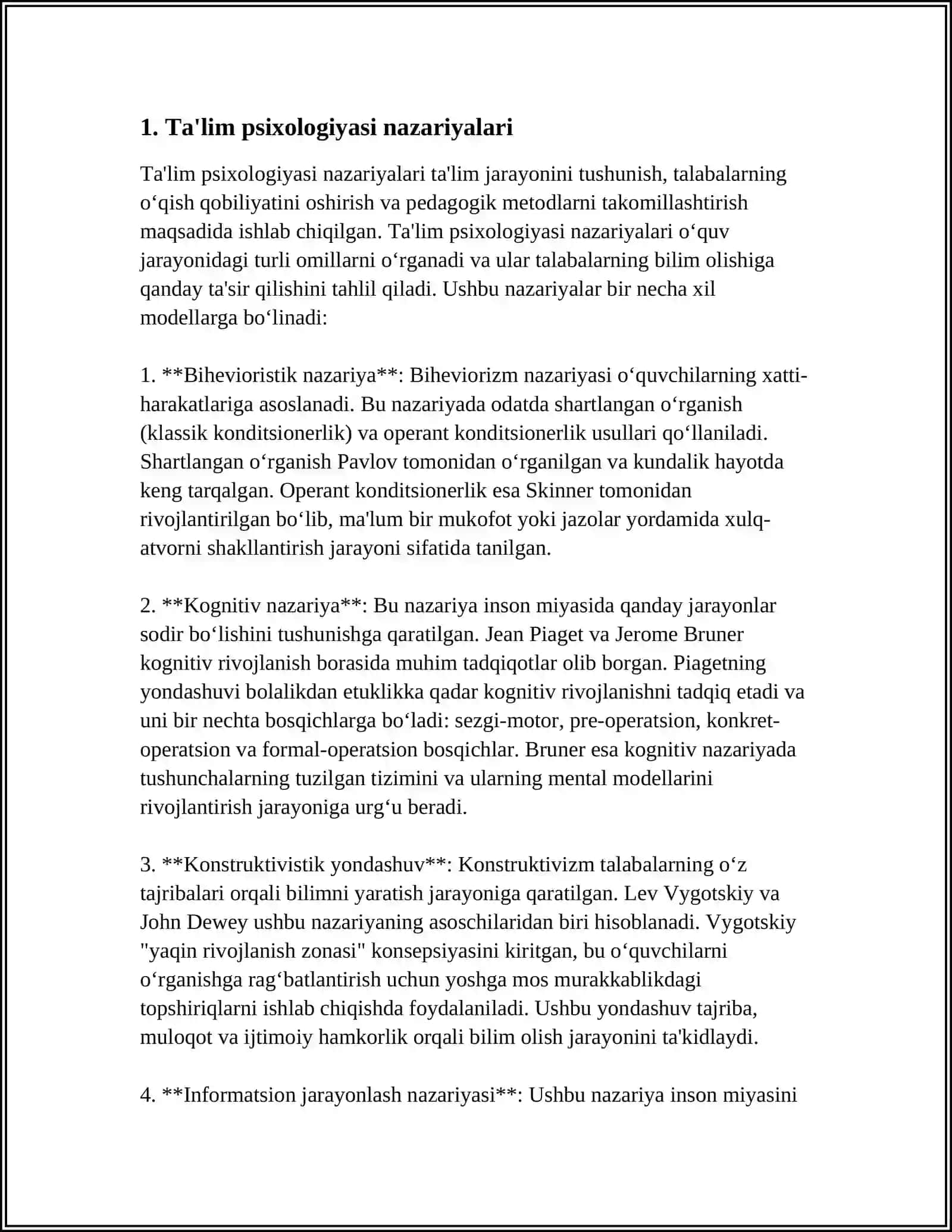 Ta'lim psixologiyasi nazariyalari 3