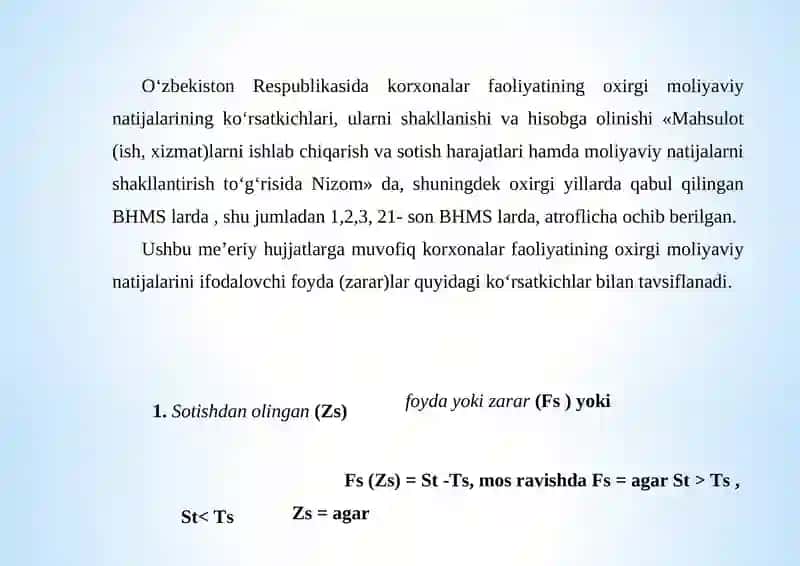 HISOBOT YILINING SOLIQCHA FOYDASI YOKI ZARARINING HISOBI 3
