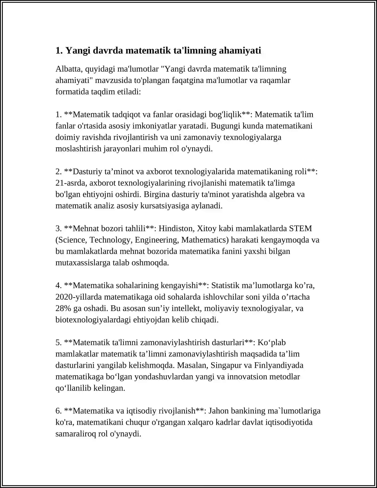 MAMLAKATIMIZDA MATEMATIKA FANLARINING YANGI TARIXI VA RIVOJLANISH ISTIQBOLLARI 3