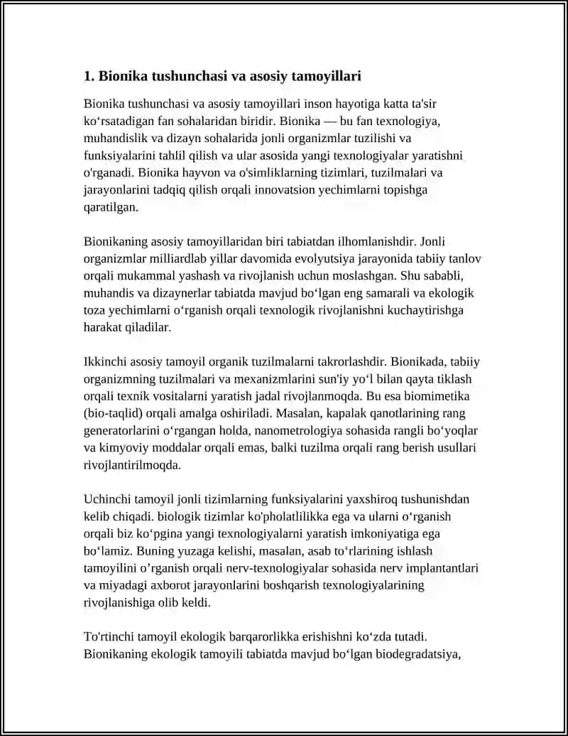 BIONIKA ASOSLARI INSON HAYOTIDAGI ORNI 3