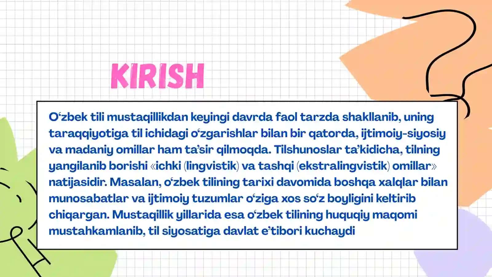 Hozirgi o‘zbek tili taraqqiyotida lingvistik va ekstralingvistik omillar 3