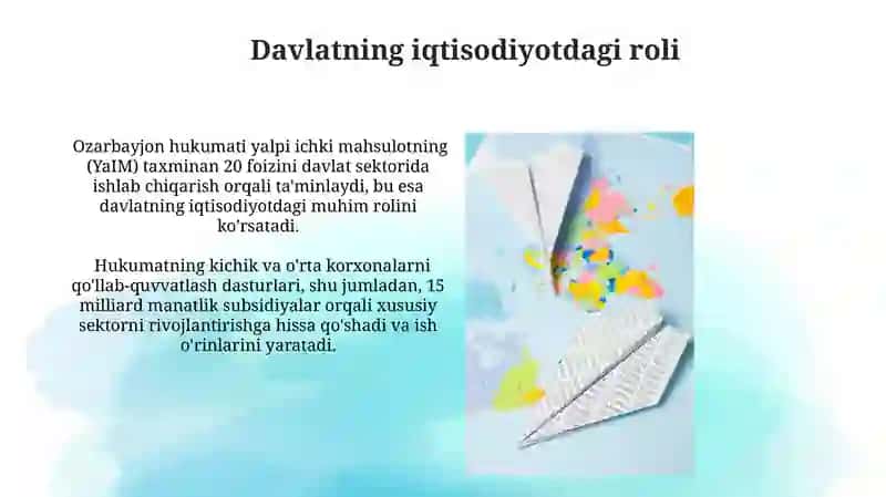 Ozarbayjon Respublikasi xoʻjaligi va uning iqtisodiy geografik tavsifi 3