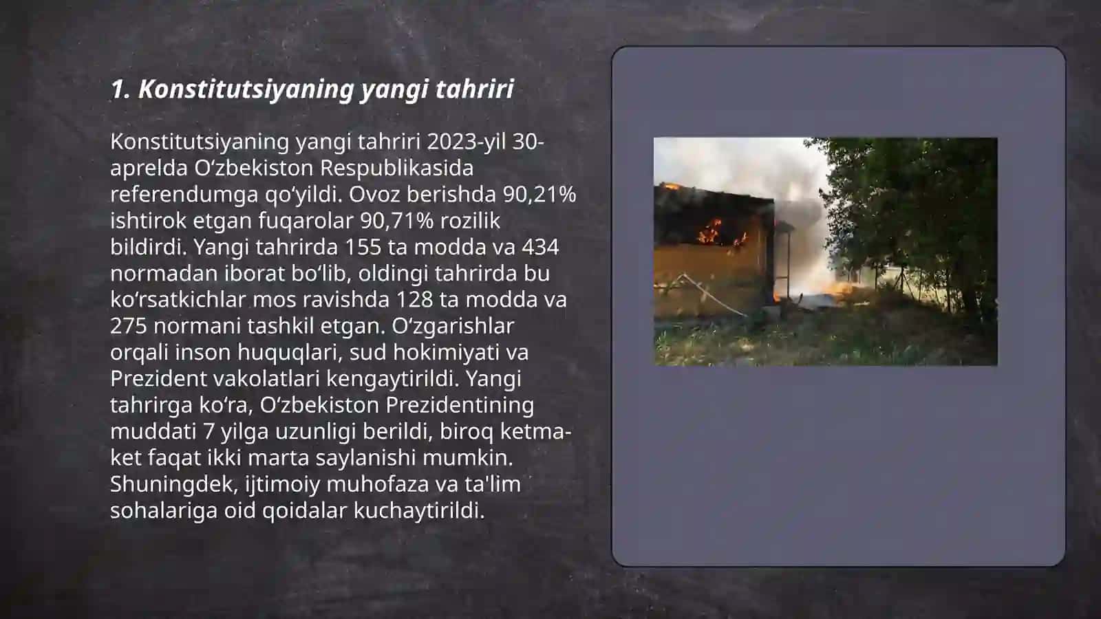 Yangi tahrirdagi oʻzbekiston respublikasi konstitutsiyasining qabul qilinishi 3