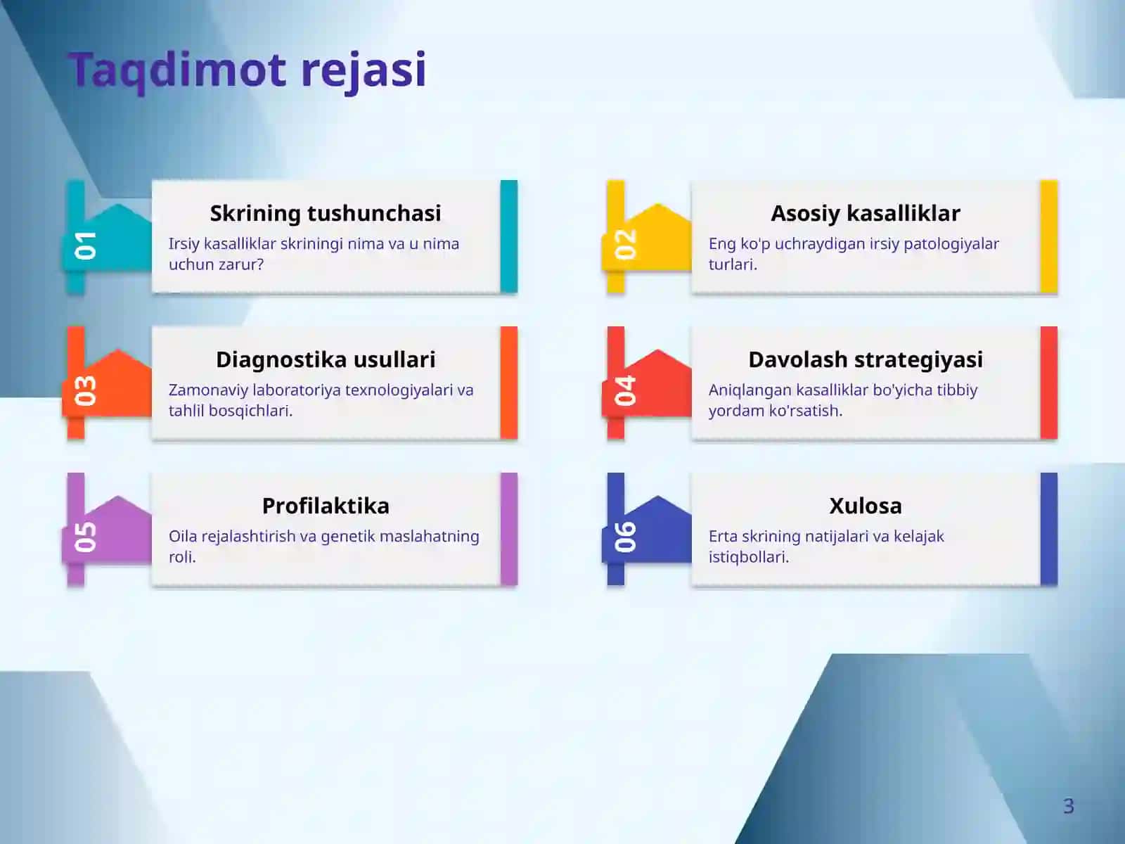Chaqaloqlarda eng ko'p tarqalgan irsiy kasalliklarni skrining diagnostikasi 3