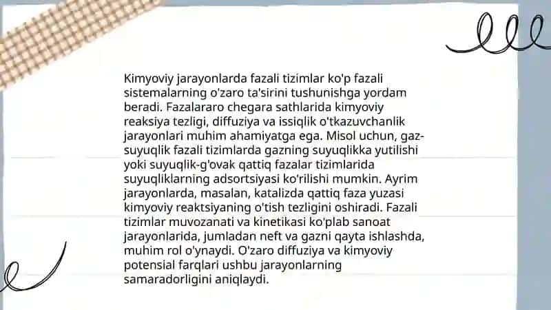 Kimyoviy texnalogiyada fazali tizimni oʻrganish 3