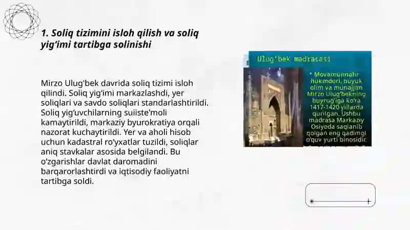 MIRZO ULUG'BEK DAVRIDAGI IQTISODIY ISLOXATLAR 3
